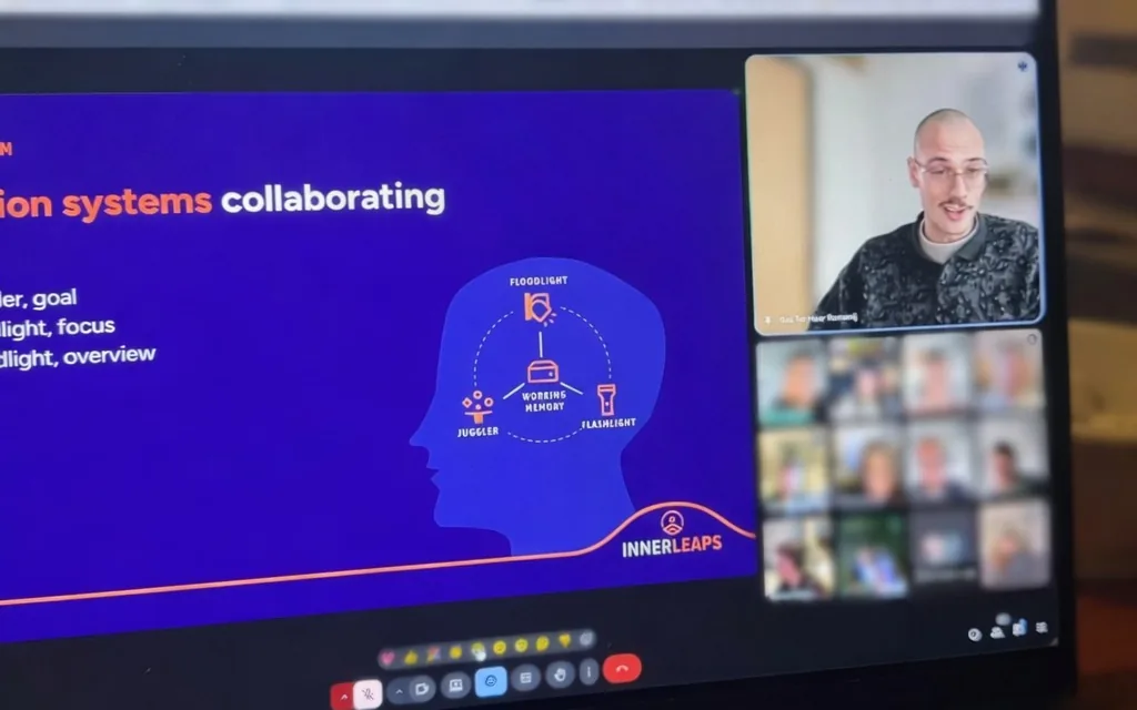 Bas Ter Haar Romenij geeft de online masterclass aan TheyDo, met de deelnemers in beeld